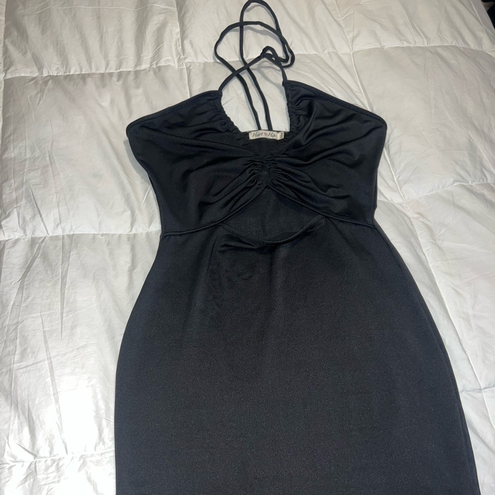 Heart & Hips Black Backless Dress